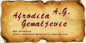 Afrodita Gemaljević vizit kartica